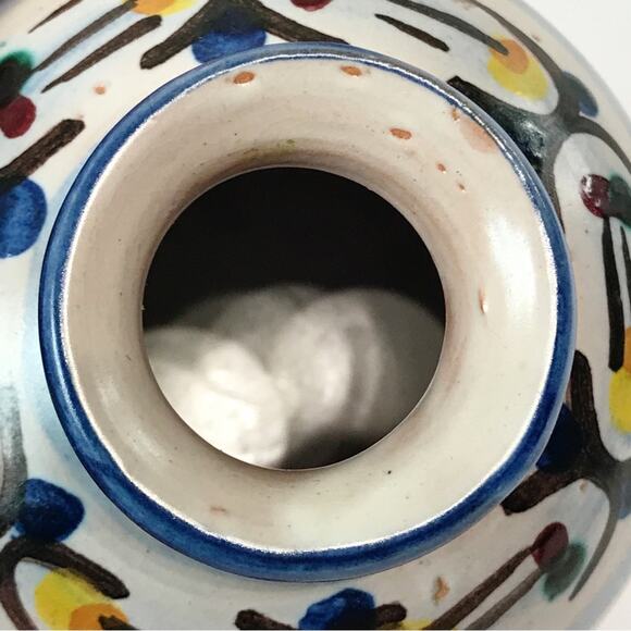 F Buria Caltagirone Sicily Floral Pottery Hand Painted Tonala Stoneware Bud Vase - Picture 14 of 16